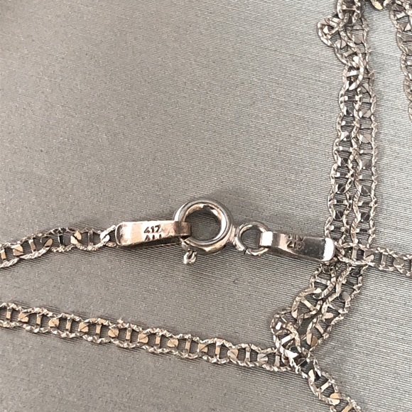 Solid 10K (not 14K ) White Gold Fancy Mariner Link Neck Chain Necklace - Picture 10 of 14
